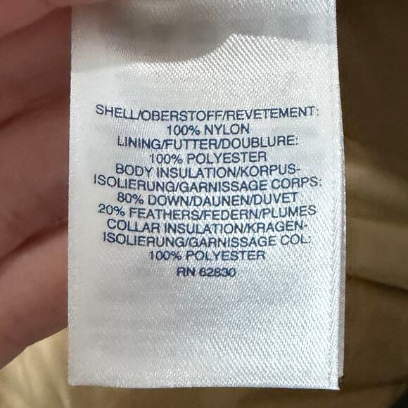 Lands' End Men's Down Puffer Vest XL Olive Green Outdoors Fall Winter Snap Up - Picture 8 of 9